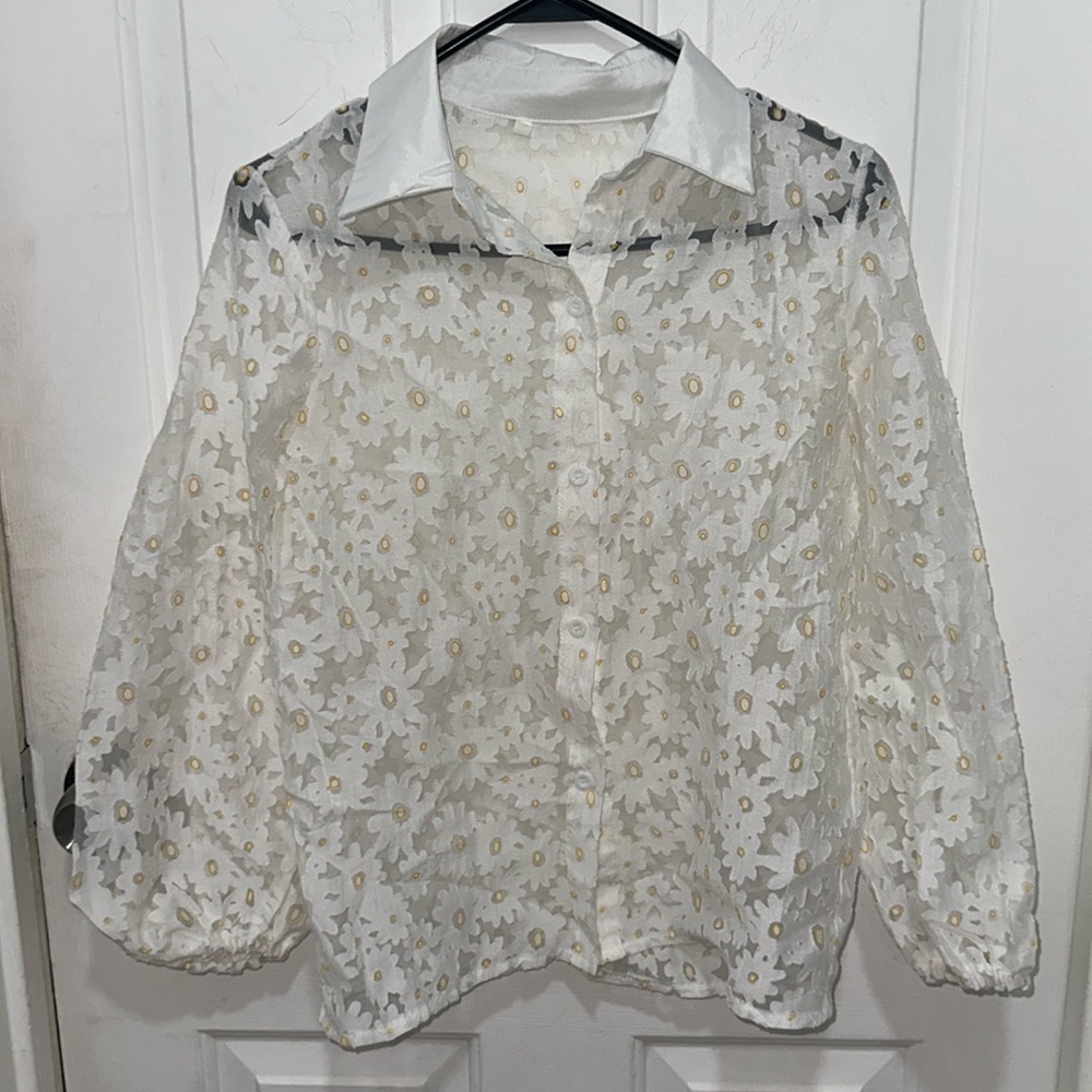 Unbranded Burn out Blouse